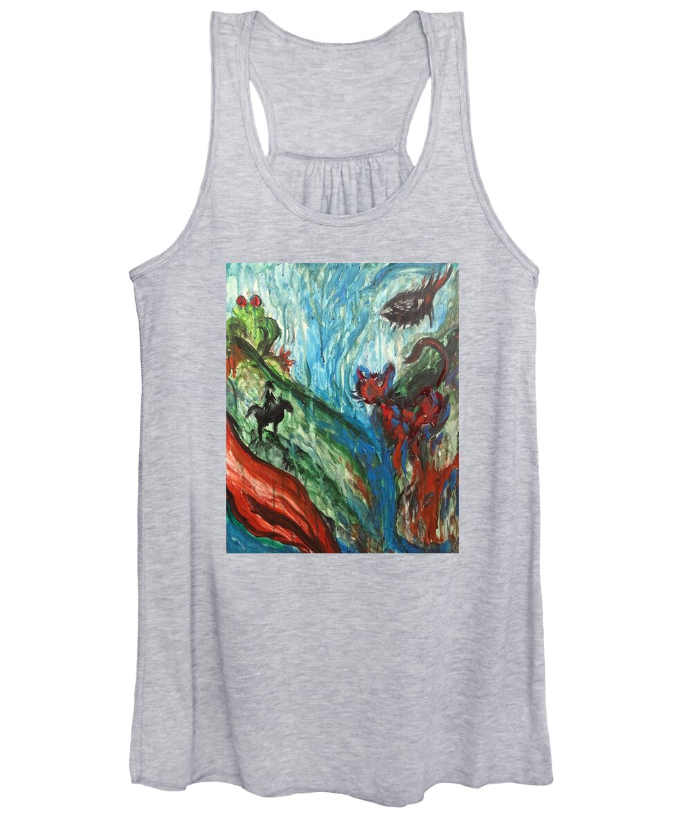 Abstract Women's Tank Top featuring the painting Wild Periscope Collaboration by Michelle Pier