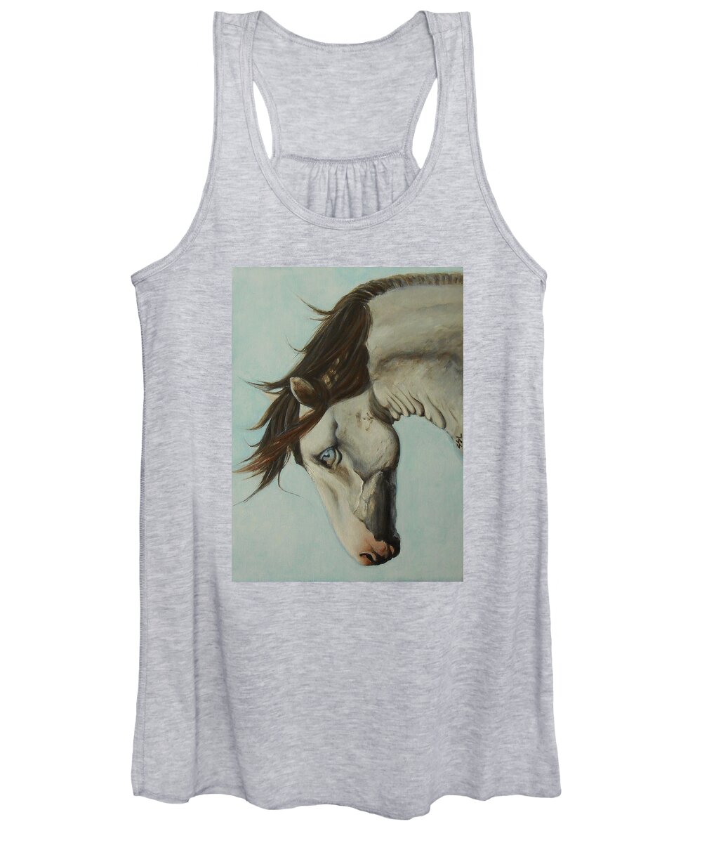 Portrait Women's Tank Top featuring the painting Wild Thing by Jane See