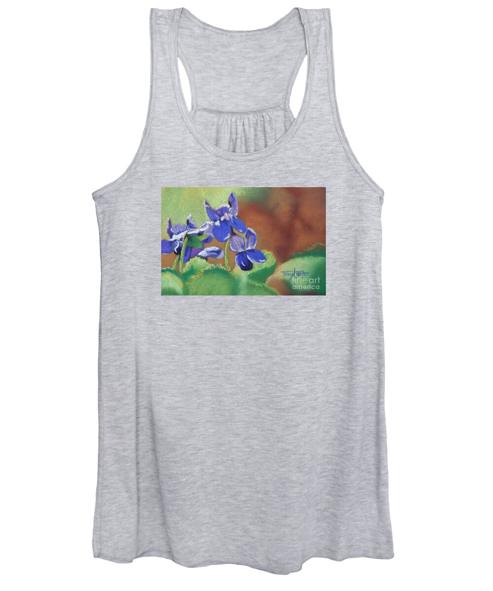 Violets Women's Tank Top featuring the pastel Wild Violets by Tracy L Teeter