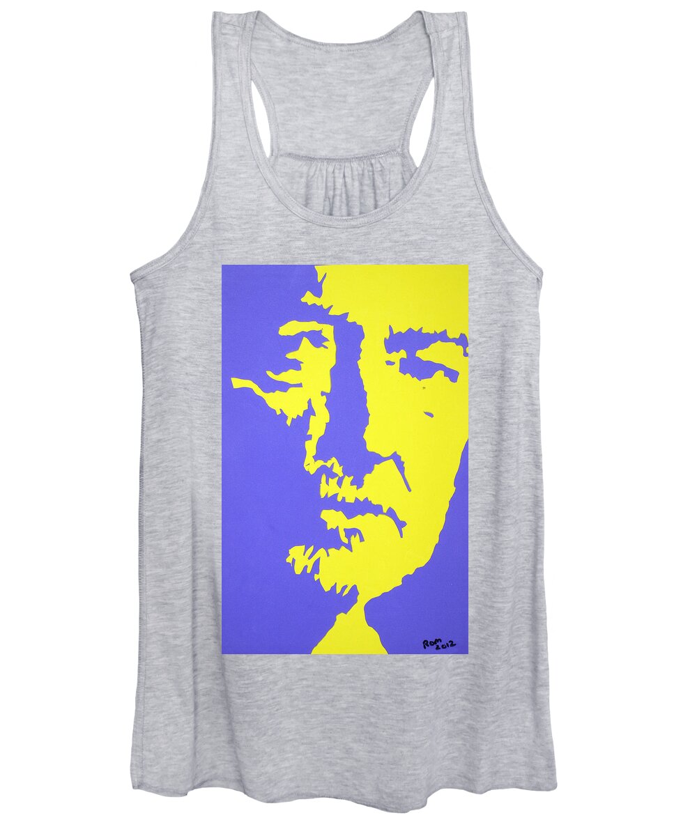 Willie Women's Tank Top featuring the mixed media Willie Nelson in the mirror by Robert Margetts