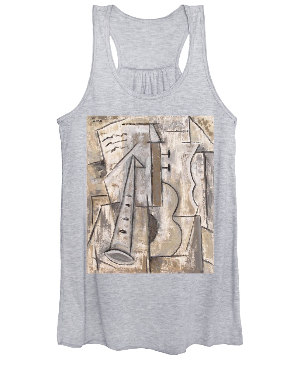 Musical Women's Tank Top featuring the painting Wind and Strings by Trish Toro