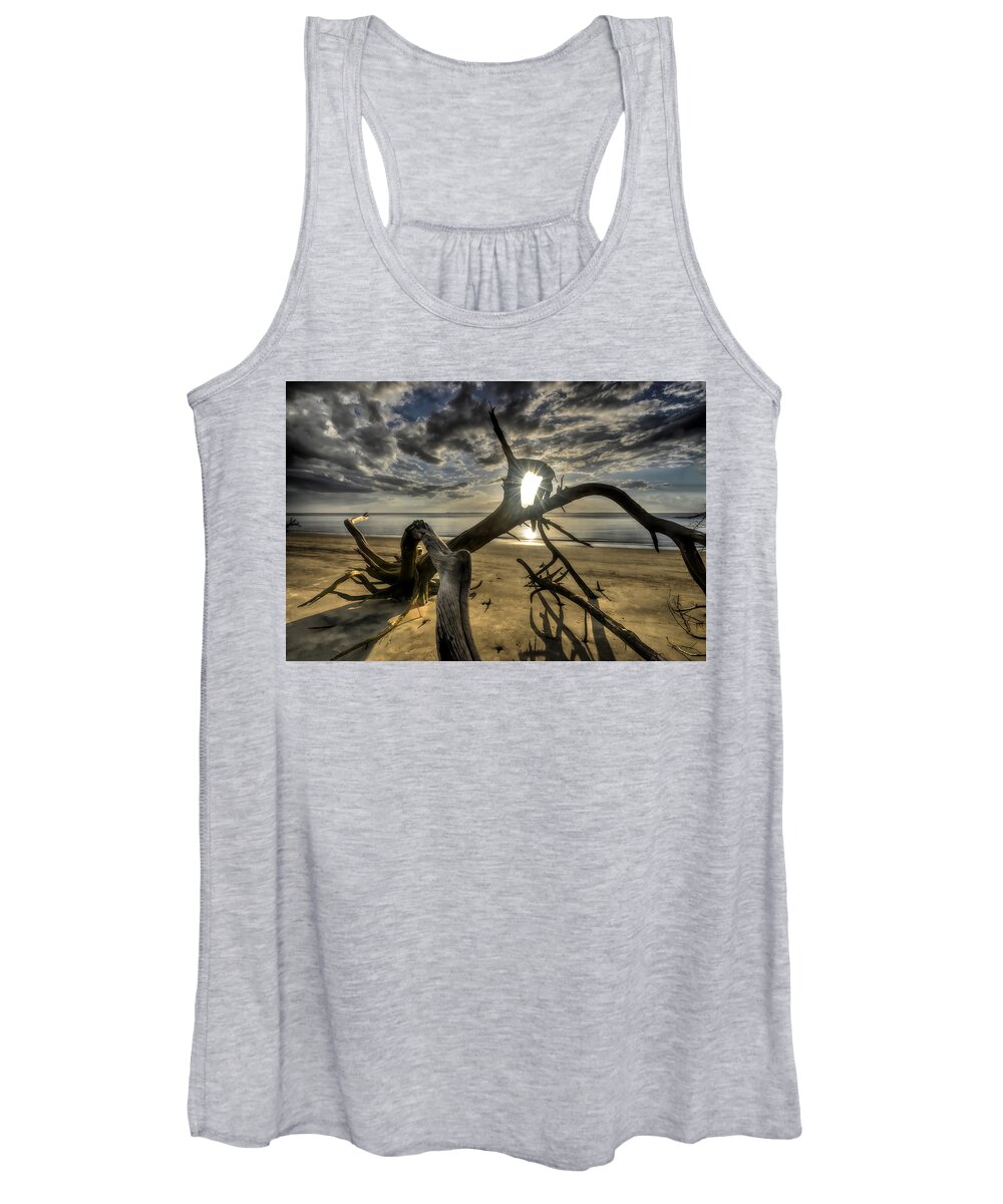 Sunset Women's Tank Top featuring the photograph Window to the Sun by Don Mercer