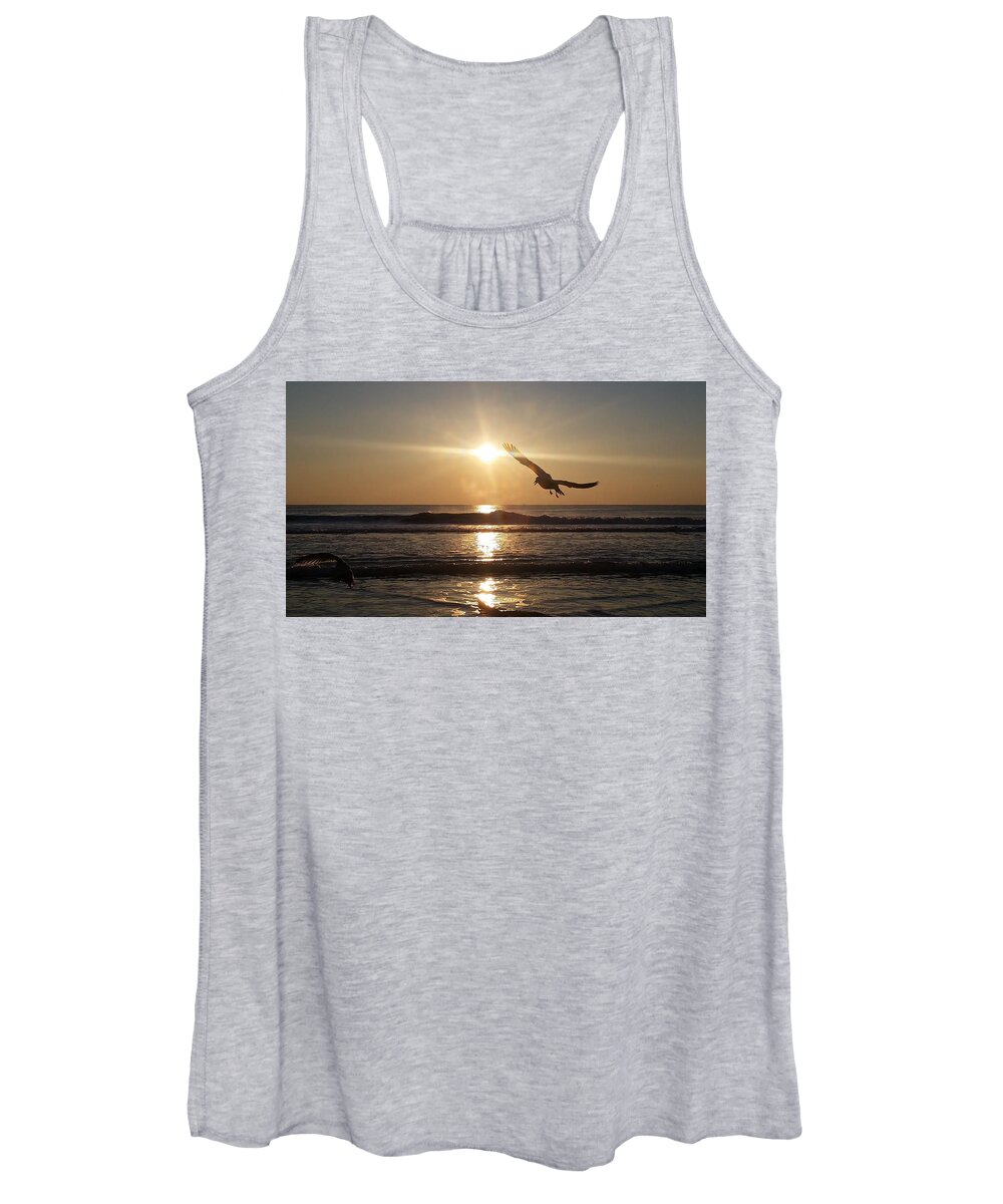 Water Women's Tank Top featuring the photograph Wings of Sunrise by Robert Banach
