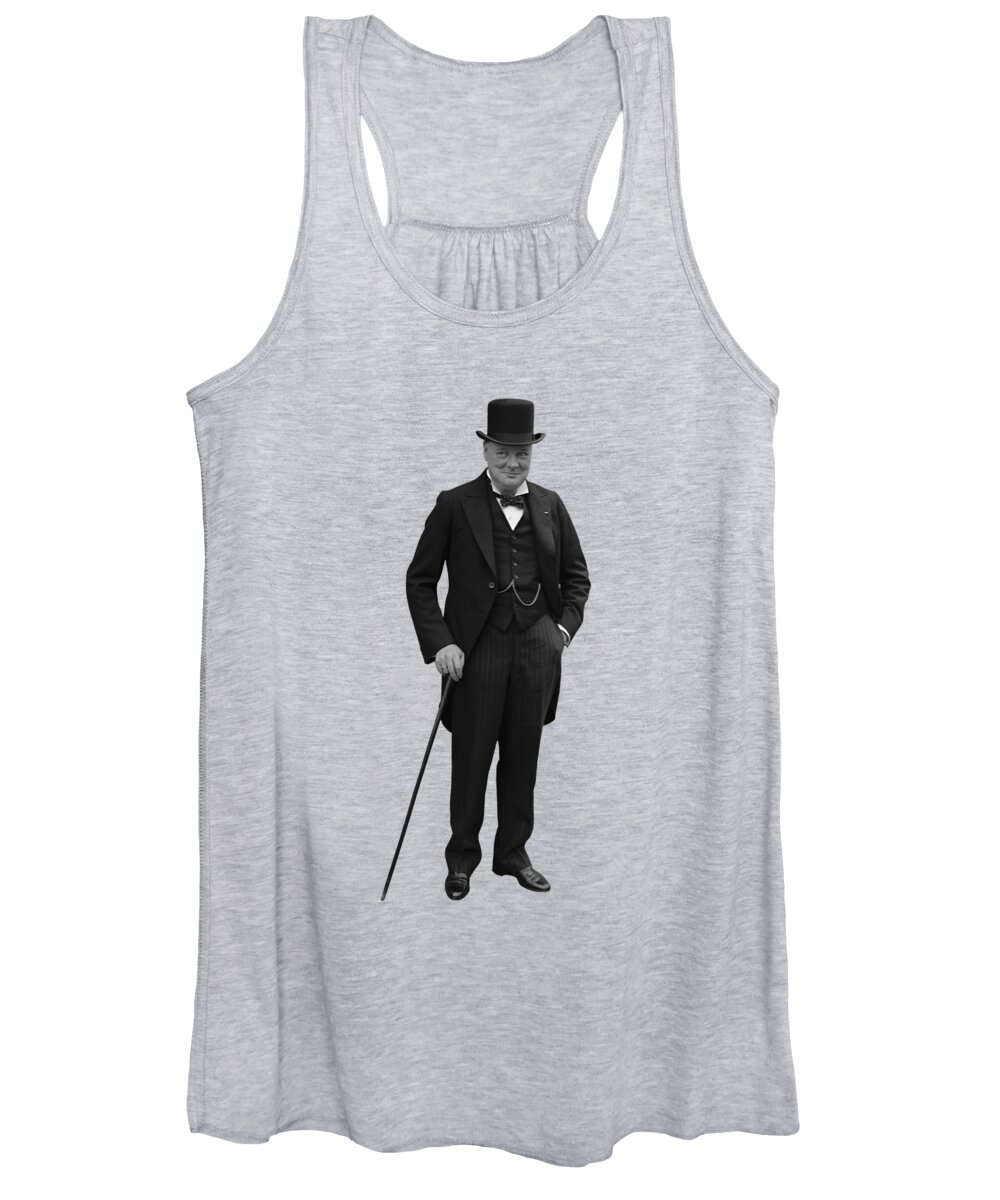 Winston Churchill Women's Tank Top featuring the photograph Winston Churchill by War Is Hell Store