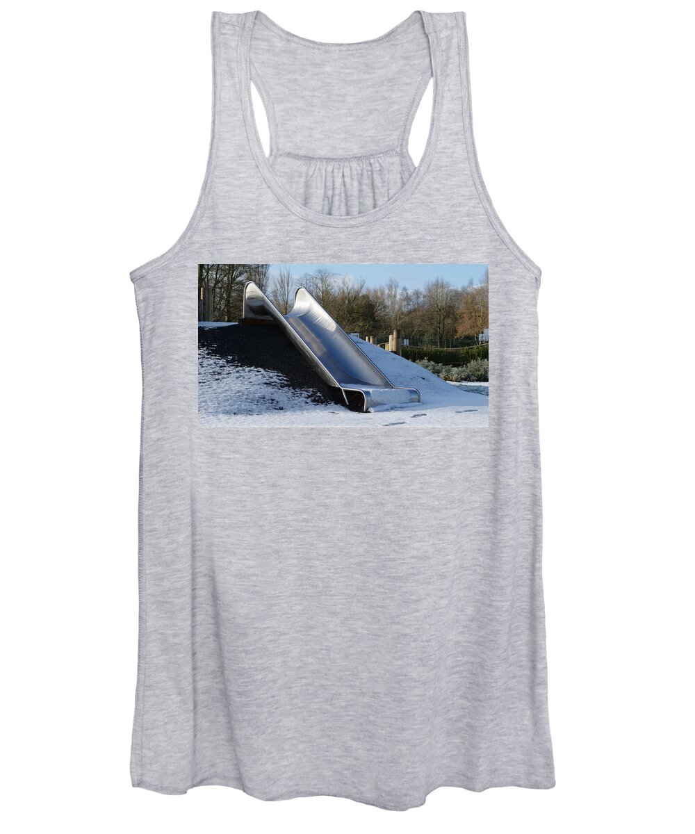 Cold Women's Tank Top featuring the photograph Winter Slide by Adrian Wale
