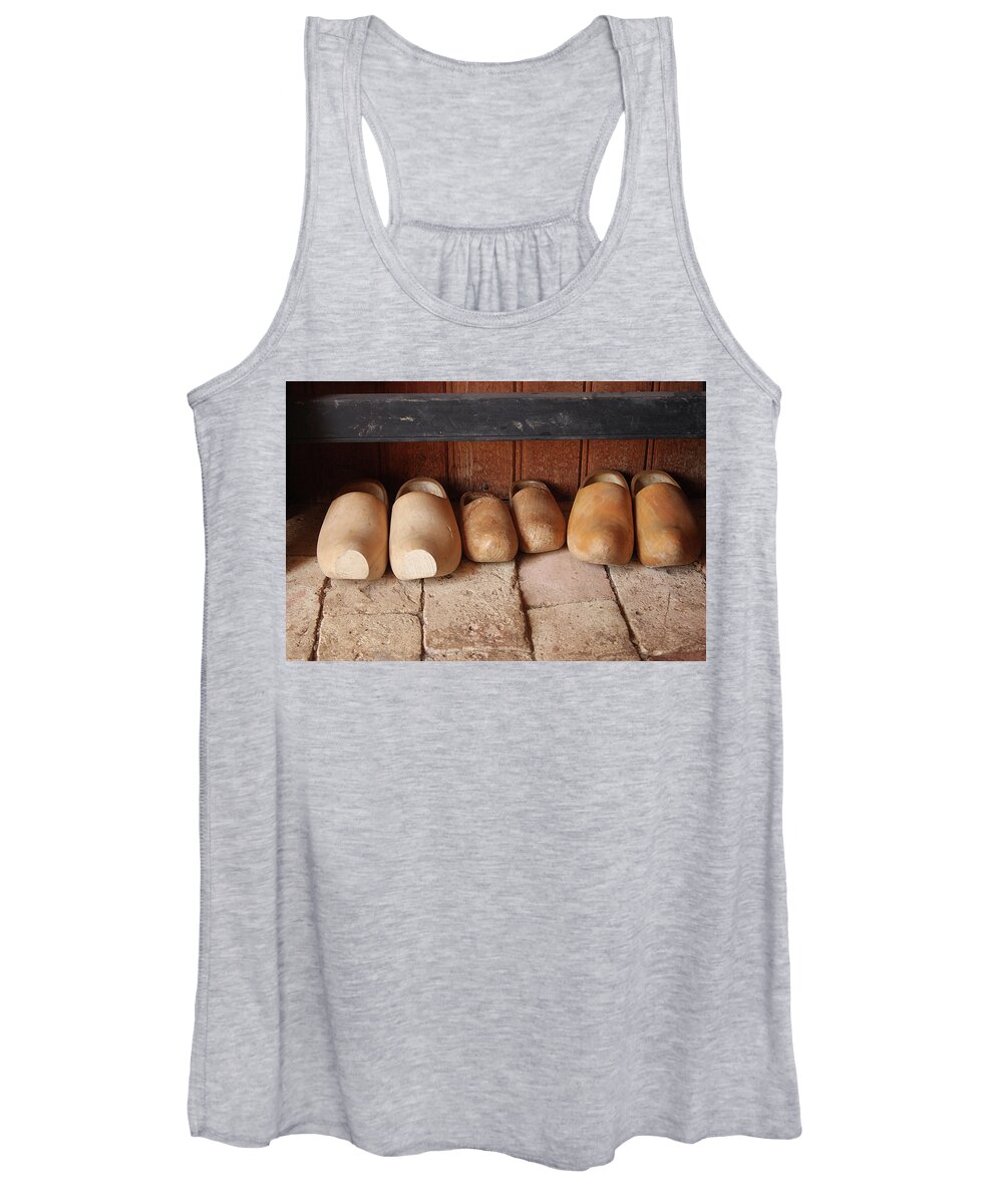 Clogs Women's Tank Top featuring the photograph Wooden clogs by Emanuel Tanjala