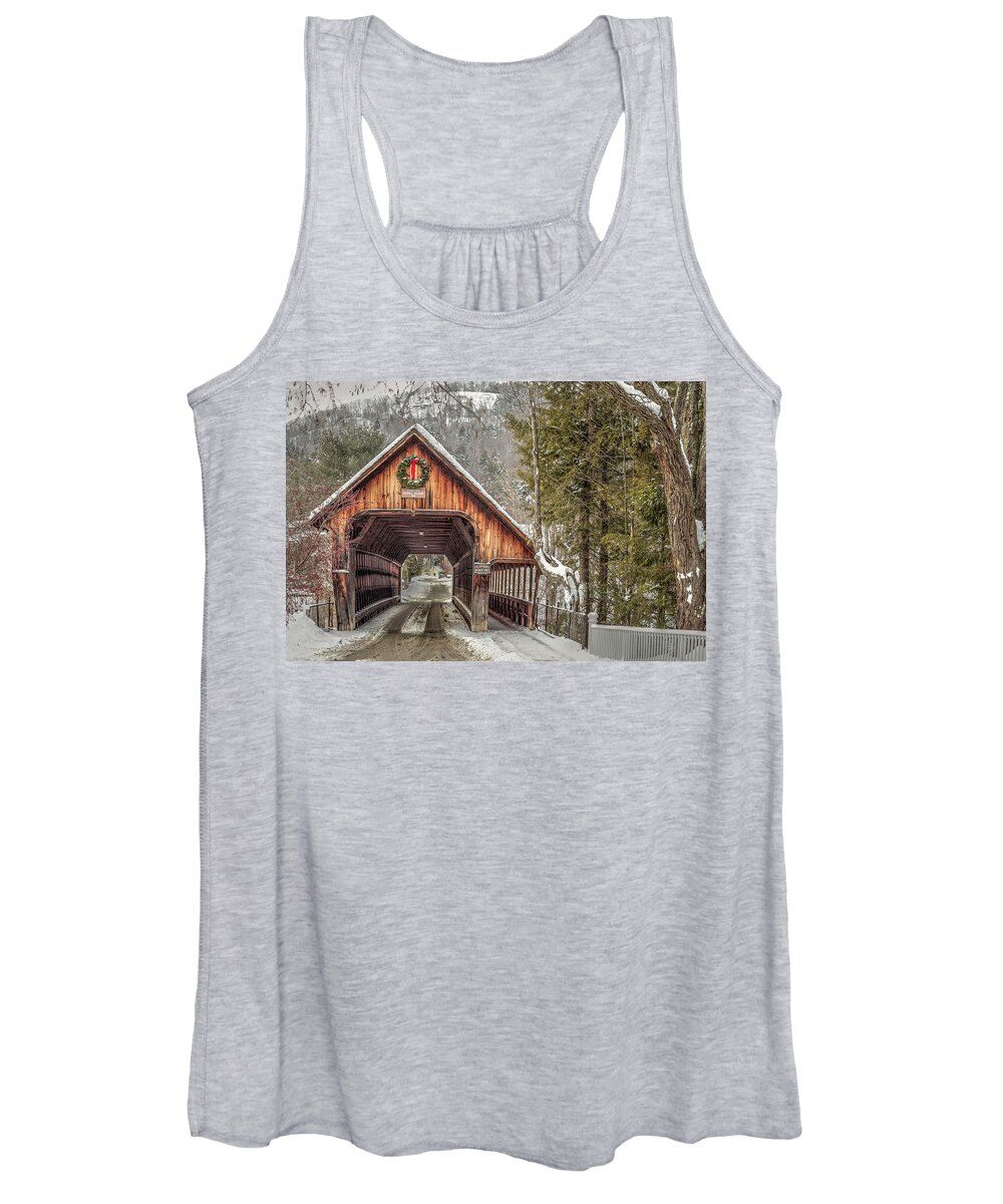 Covered Bridge Women's Tank Top featuring the photograph Woodstock Middle Bridge by Rod Best