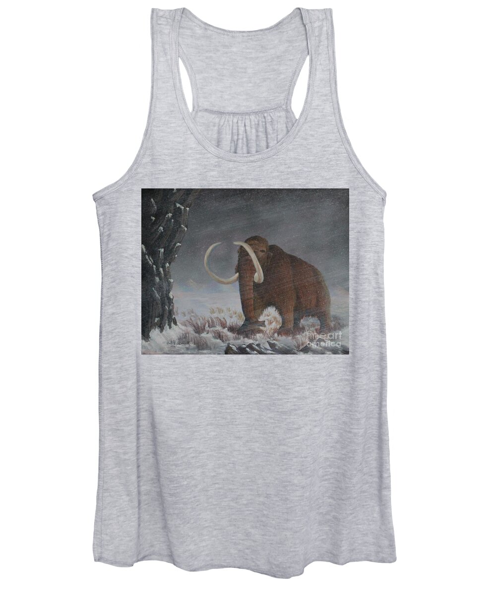 Mammoth Women's Tank Top featuring the painting Wooly Mammoth......10,000 Years Ago by Bob Williams