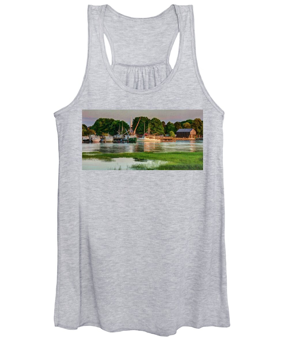 New England Women's Tank Top featuring the photograph Working Waterfront by David Thompsen