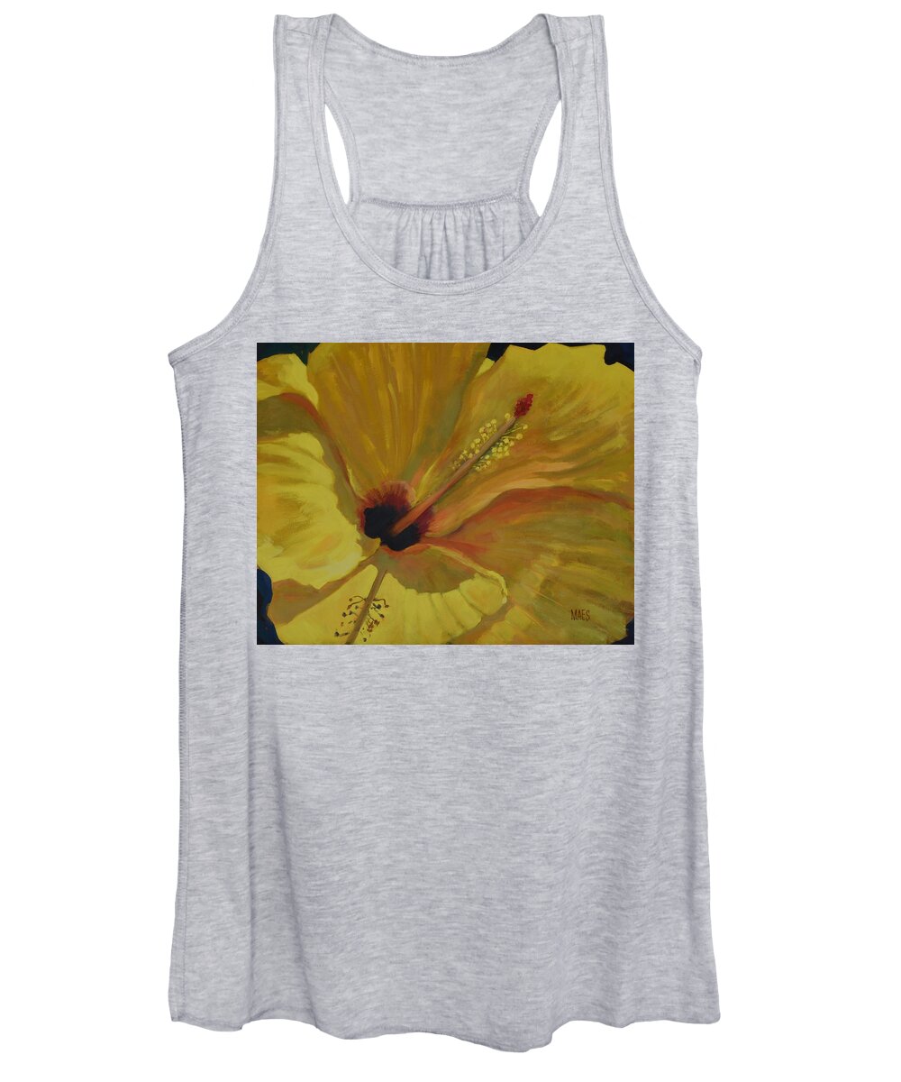 Walt Maes Women's Tank Top featuring the painting Yellow Beauty by Walt Maes