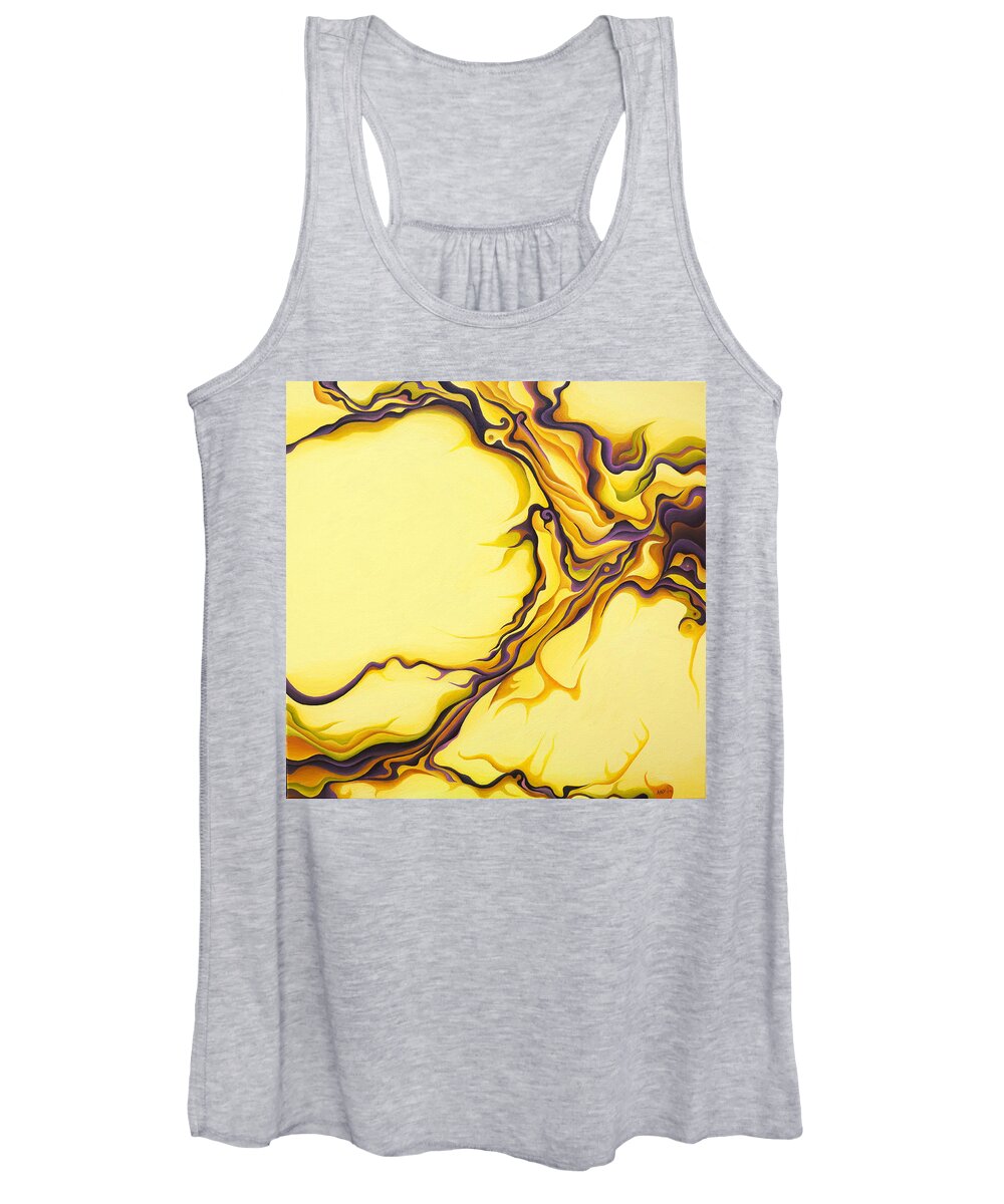 Yellow Women's Tank Top featuring the painting Yellow Flow by Amy Ferrari
