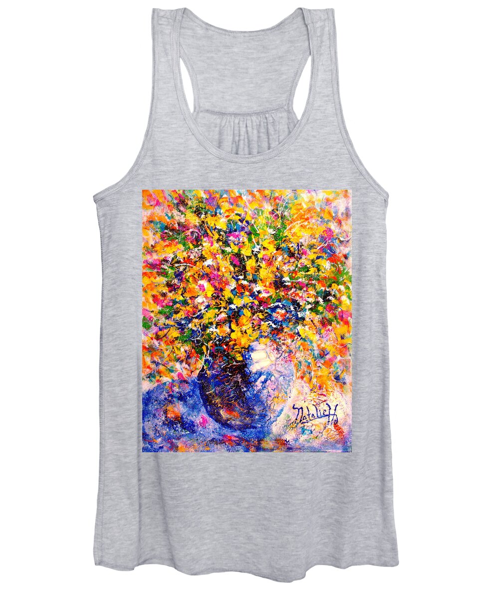 Flowers Women's Tank Top featuring the painting Yellow Sunshine by Natalie Holland