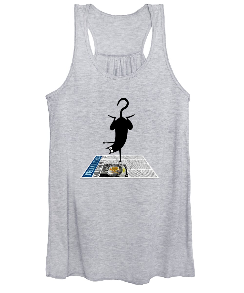 Yoga Women's Tank Top featuring the drawing Yoga Mat by Andrew Hitchen