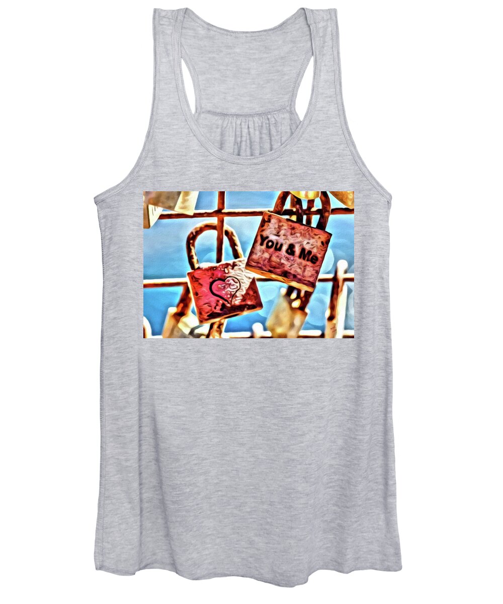 Locks Women's Tank Top featuring the painting You and Me by Marian Lonzetta