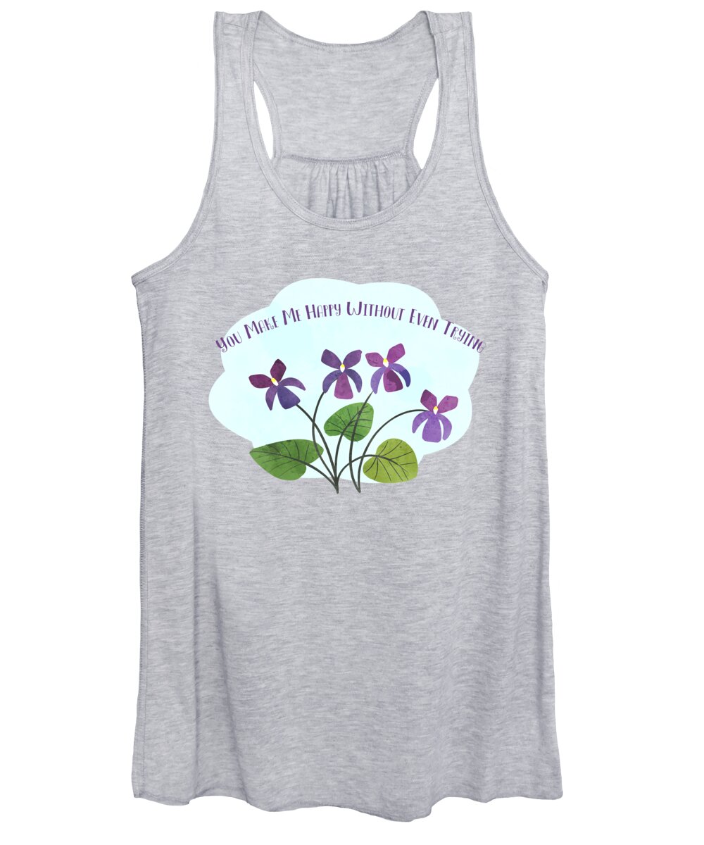 Painting Women's Tank Top featuring the painting You make Me Happy Without Even Trying by Little Bunny Sunshine