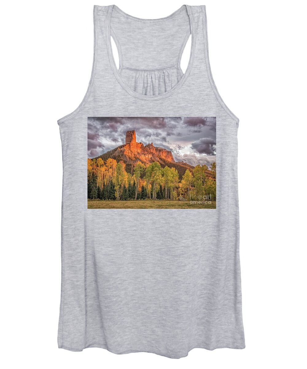 Chimney Rock Aglow Women's Tank Top featuring the photograph Chimney Rock Aglow #1 by Melissa Lipton