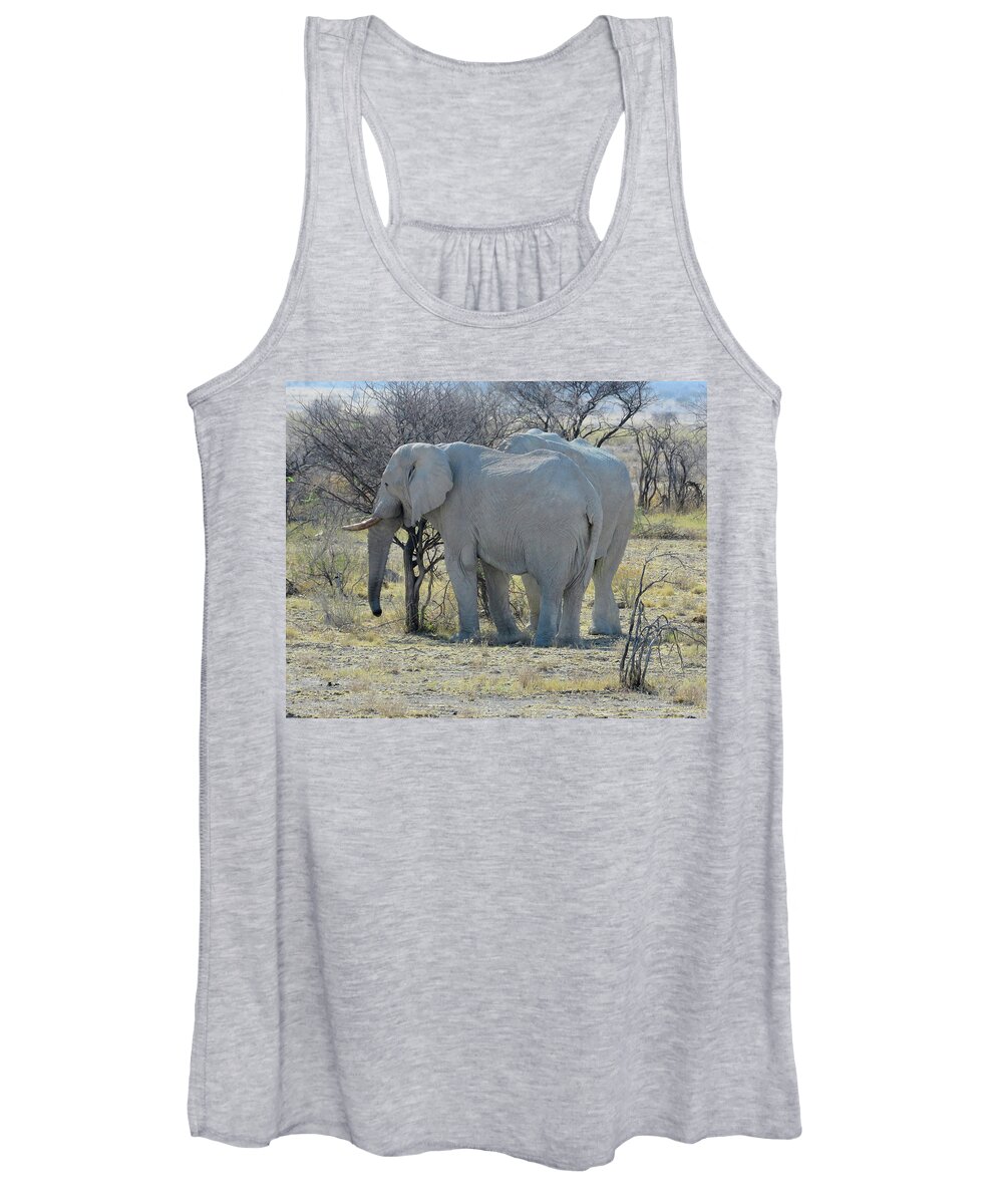 Africa Women's Tank Top featuring the photograph Elephants #1 by Eric Pengelly
