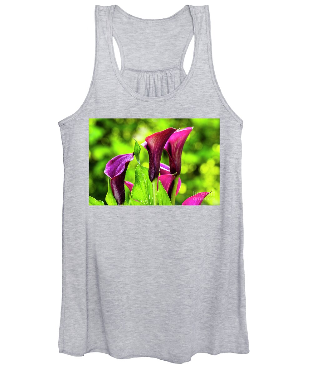 Araceae Women's Tank Top featuring the photograph Purple Calla Lily Flower by Raul Rodriguez