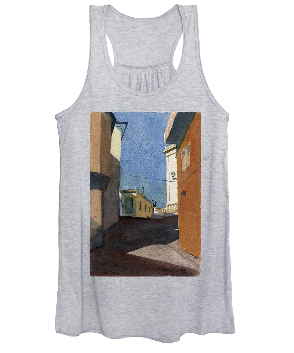 Strada Women's Tank Top featuring the painting Sersale Street #1 by Mimi Boothby