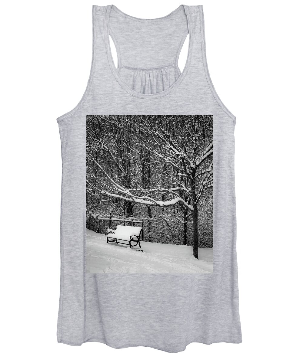 Snow Women's Tank Top featuring the photograph Snow Day #1 by Lora J Wilson