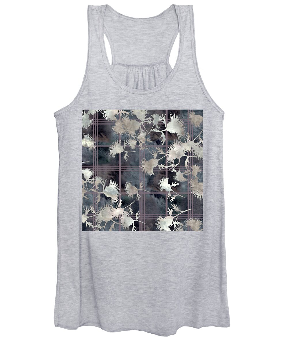 Thistle Women's Tank Top featuring the digital art Thistle Plaid #1 by Sand And Chi