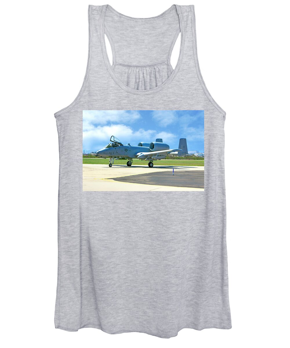 Warthog Women's Tank Top featuring the photograph A-10 Warthog #2 by Chris Smith
