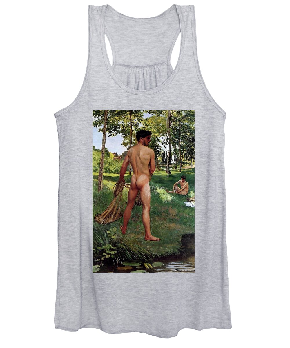 Fisherman Women's Tank Top featuring the painting Fisherman with a Net #2 by Frederic Bazille