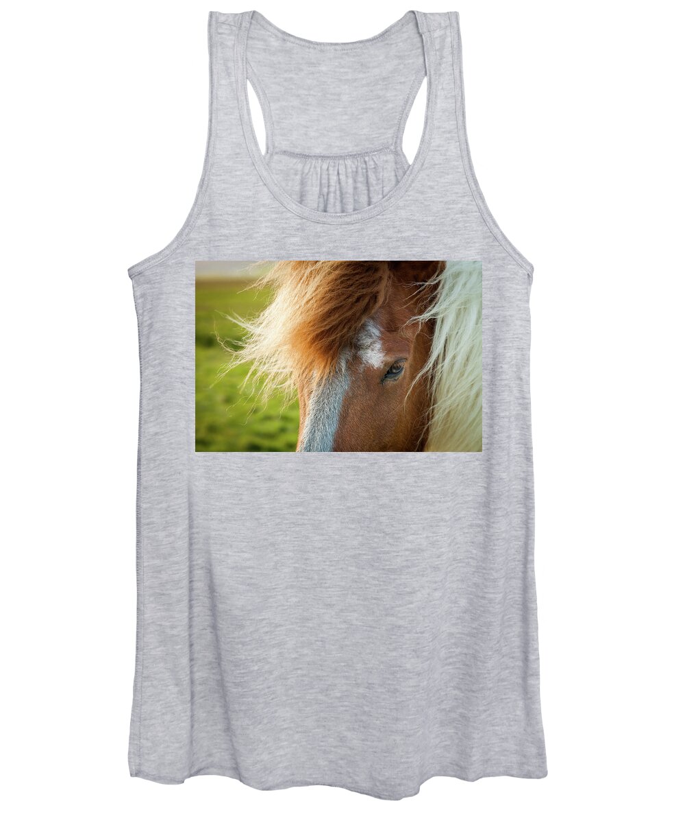 Iceland Women's Tank Top featuring the photograph Icelandic Horse #3 by Peter OReilly