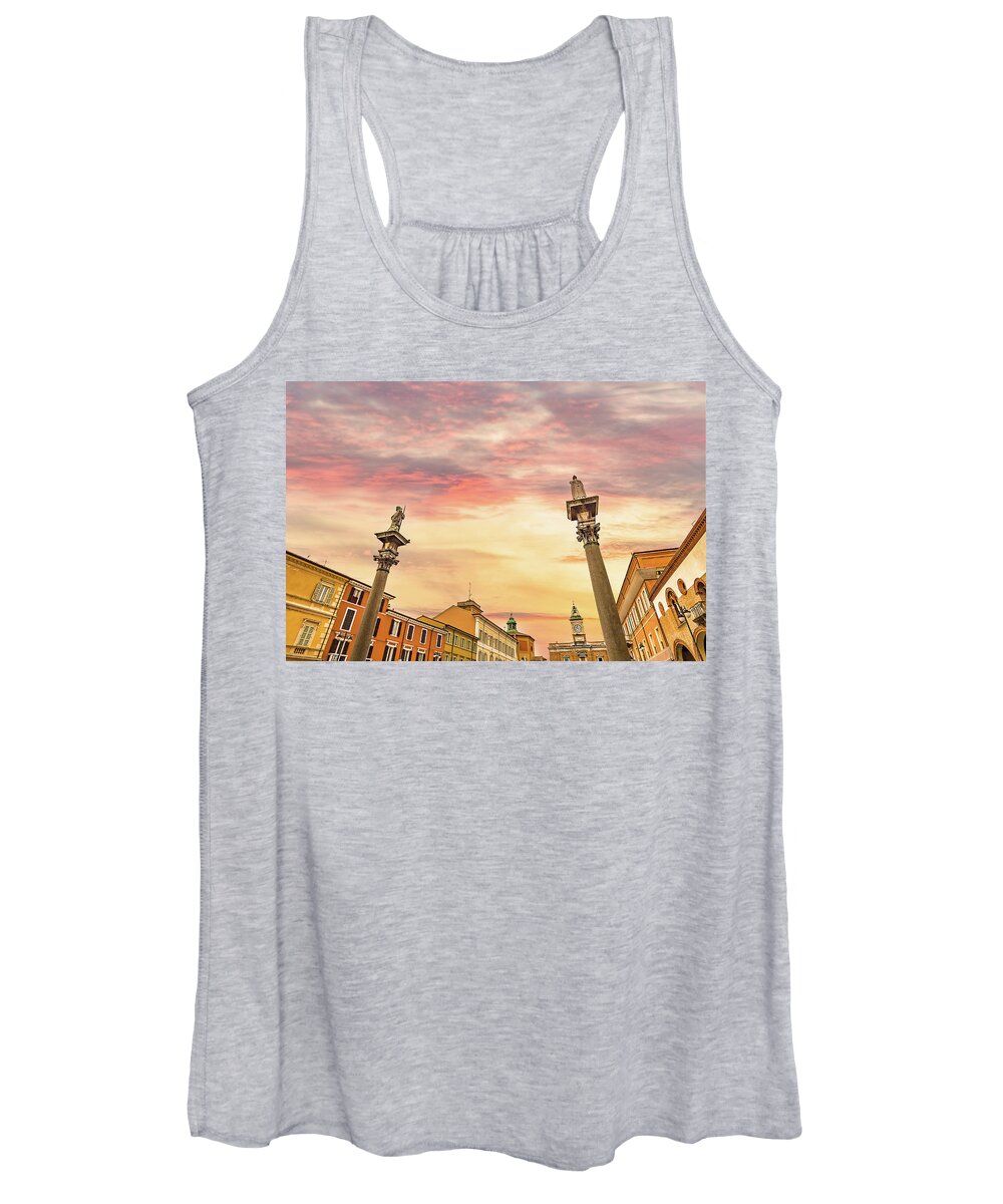 Italy Women's Tank Top featuring the photograph main square in Ravenna in Italy #4 by Vivida Photo PC