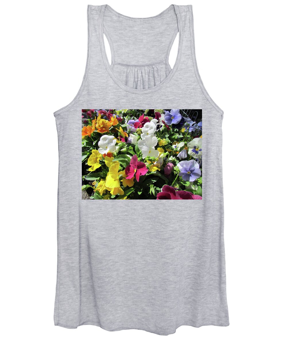 Flowers Women's Tank Top featuring the photograph A Pot of Pansies by Boyd Carter