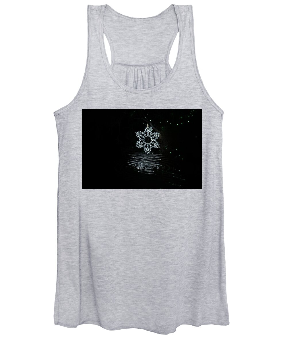 Snowflake Women's Tank Top featuring the photograph A Ripple of Christmas Cheer by Colleen Cornelius