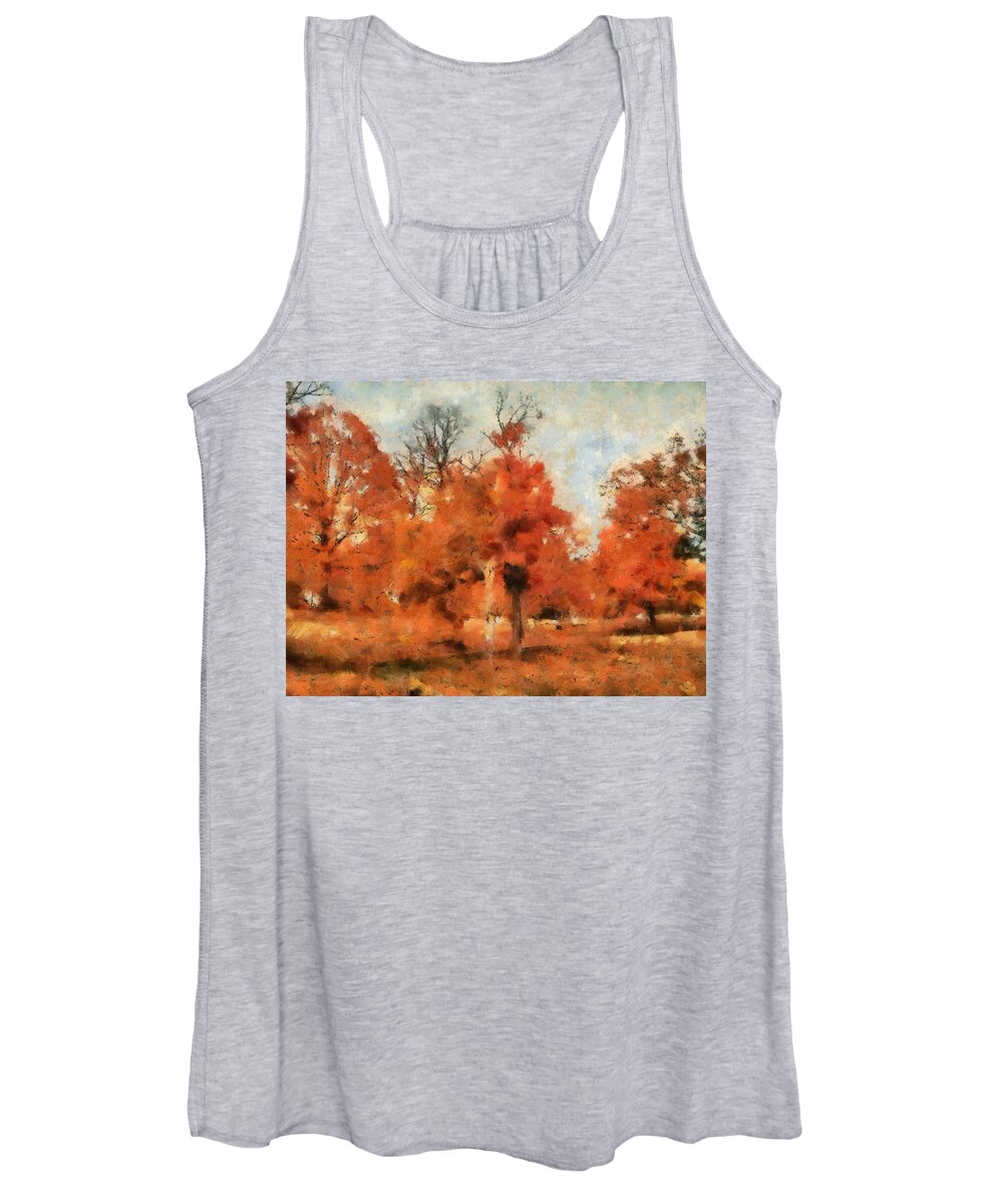 Fall Women's Tank Top featuring the mixed media Afternoon in the Cemetery I by Christopher Reed
