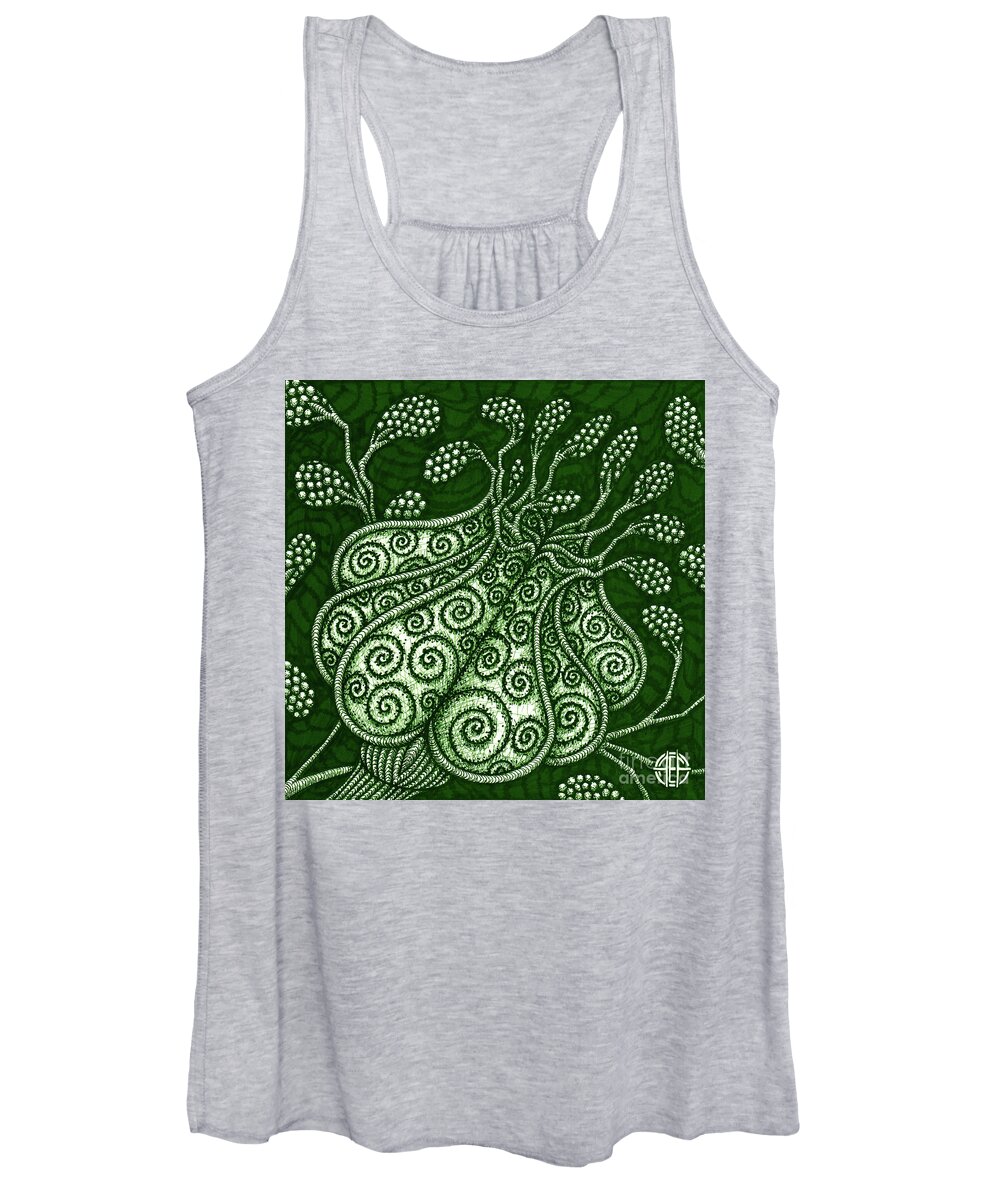 Boho Women's Tank Top featuring the drawing Alien Bloom 25 by Amy E Fraser