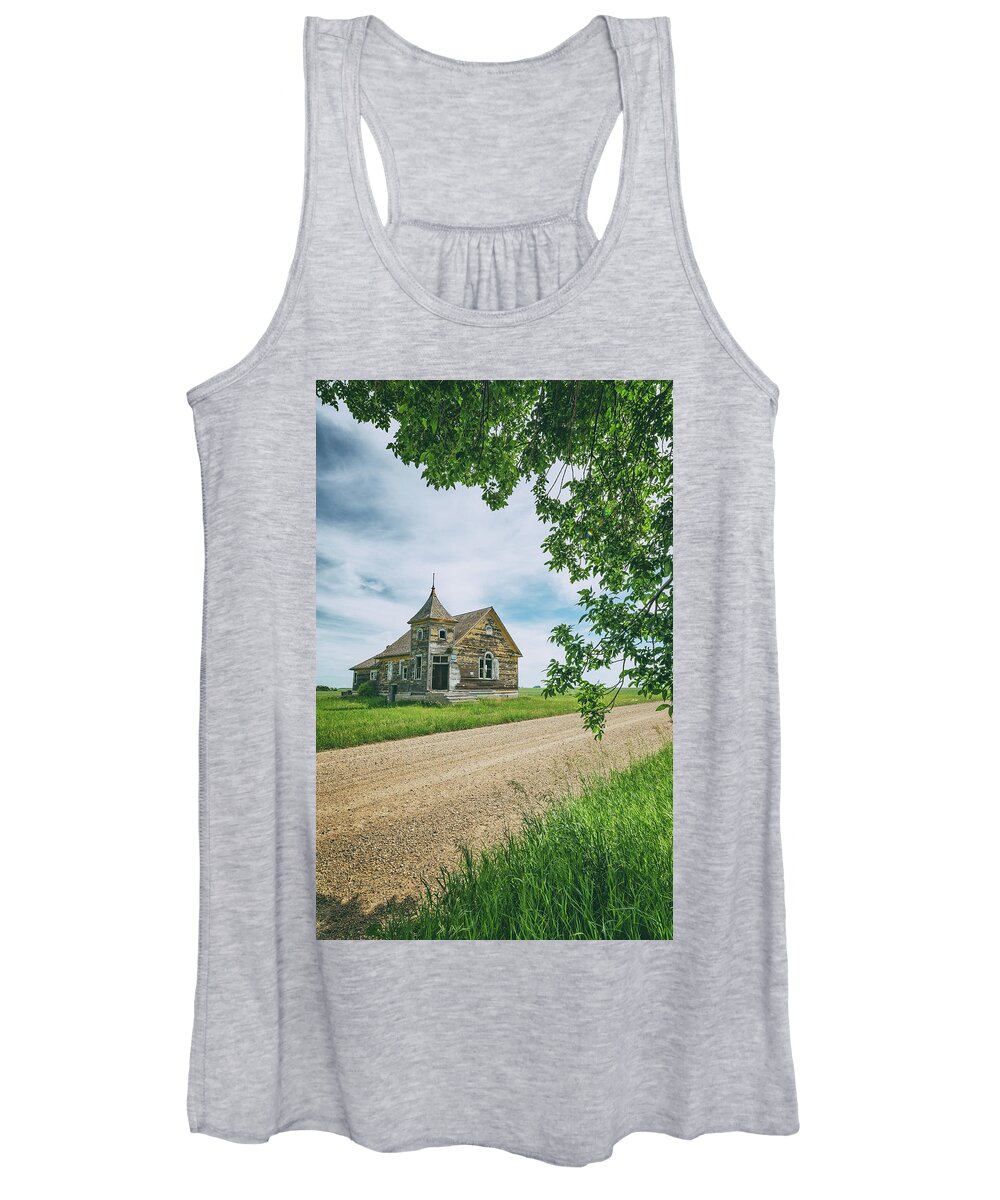 Abandoned Women's Tank Top featuring the photograph Alone Behind the Tree by Darren White