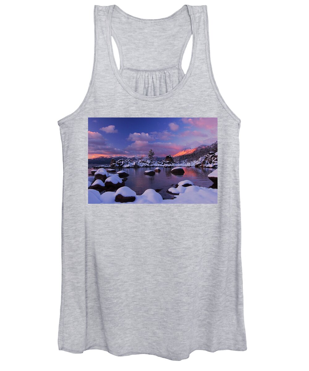 Lake Tahoe Women's Tank Top featuring the photograph Alpenglow Visions by Sean Sarsfield