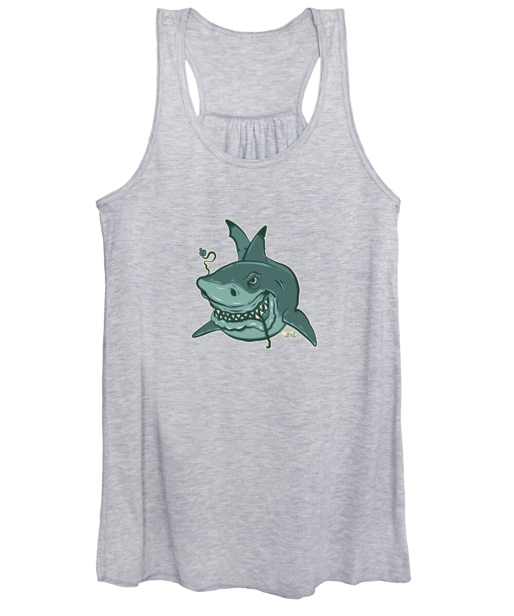 Shark Women's Tank Top featuring the painting The Landlord by Scotty Roller