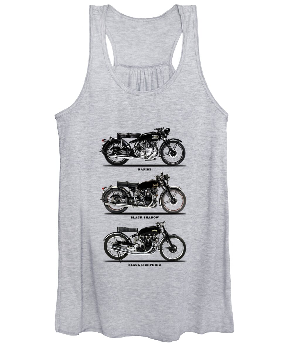 Vincent Motorcycle Women's Tank Top featuring the photograph The Vincent Collection by Mark Rogan