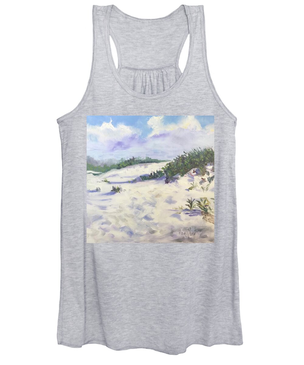 Impressionism Women's Tank Top featuring the painting Assateague Dunes by Maggii Sarfaty