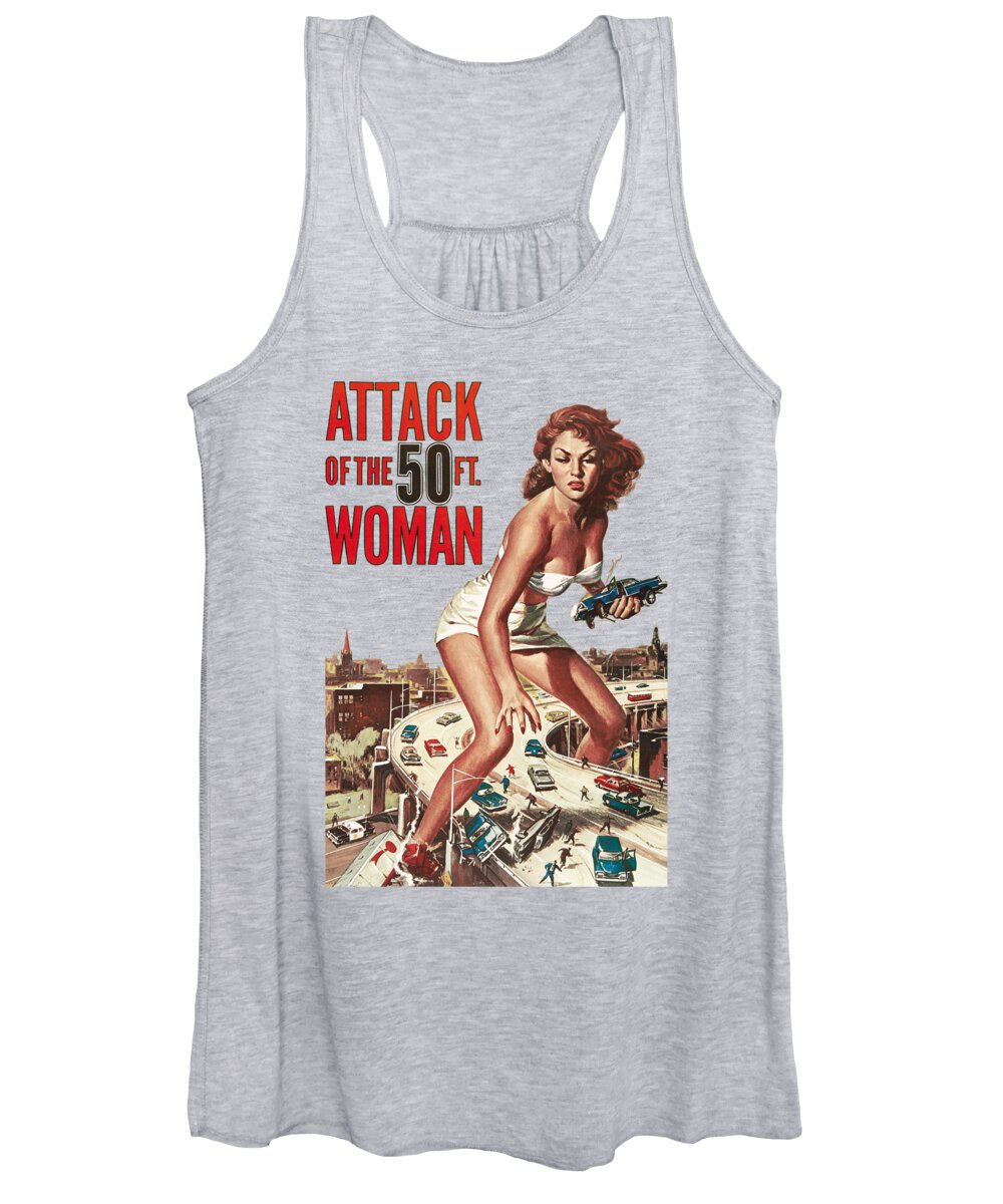 Movie Women's Tank Top featuring the digital art Attack Of The 50 ft Woman by Filip Schpindel