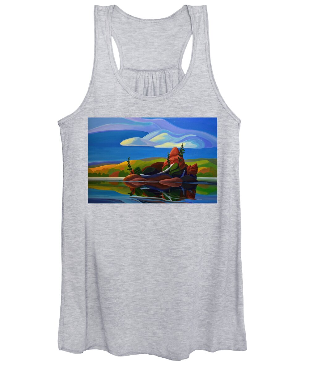 Canadian Women's Tank Top featuring the painting Autumn Island by Barbel Smith