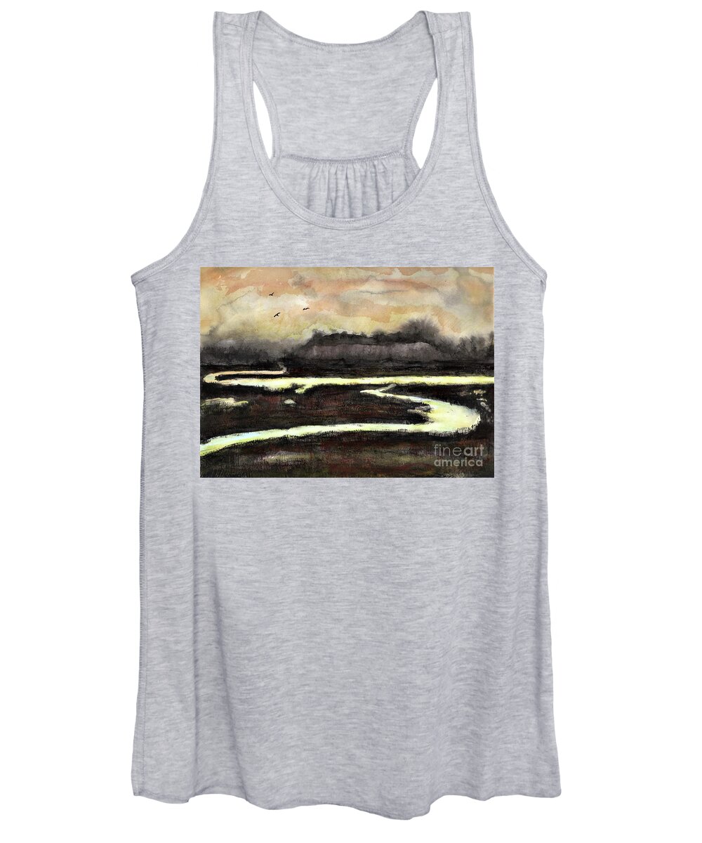 Evening Women's Tank Top featuring the painting Back Bay by Randy Sprout