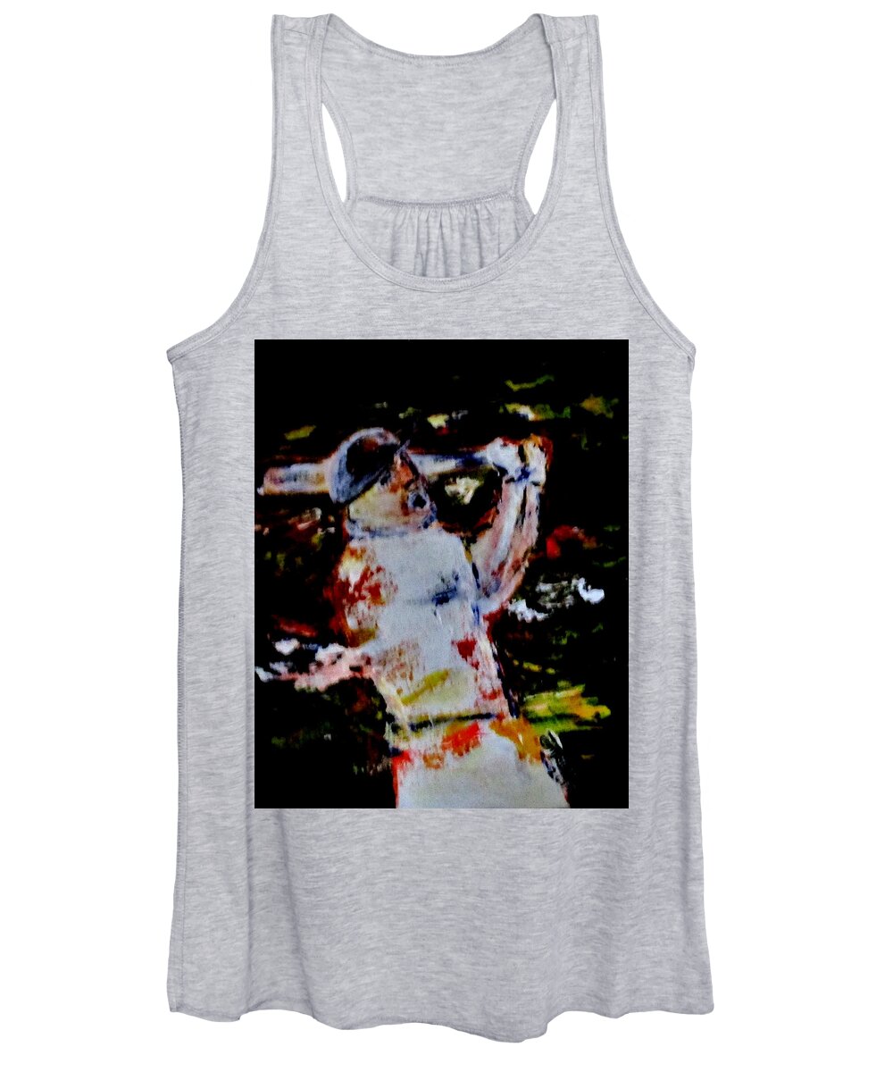 Sports Women's Tank Top featuring the painting Baseball Power 1 by Clyde J Kell