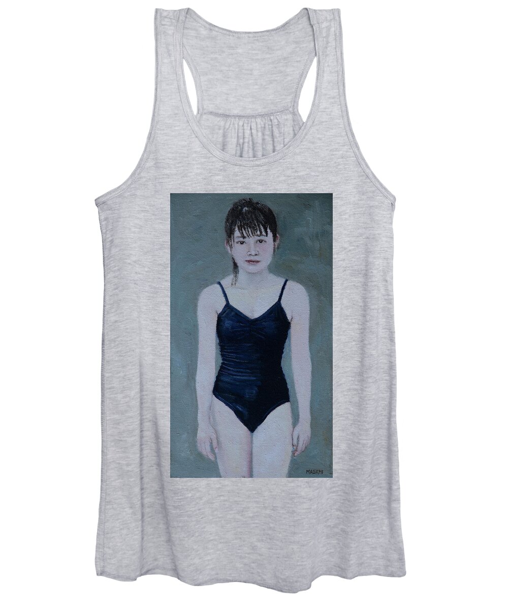  Portrait Women's Tank Top featuring the painting Bathing suit by Masami IIDA
