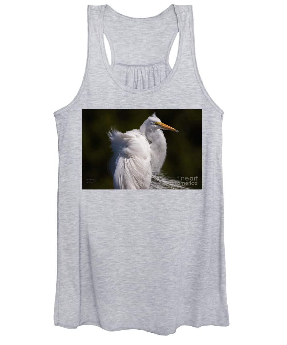 Egrets Women's Tank Top featuring the photograph Beauty In The Wind by DB Hayes