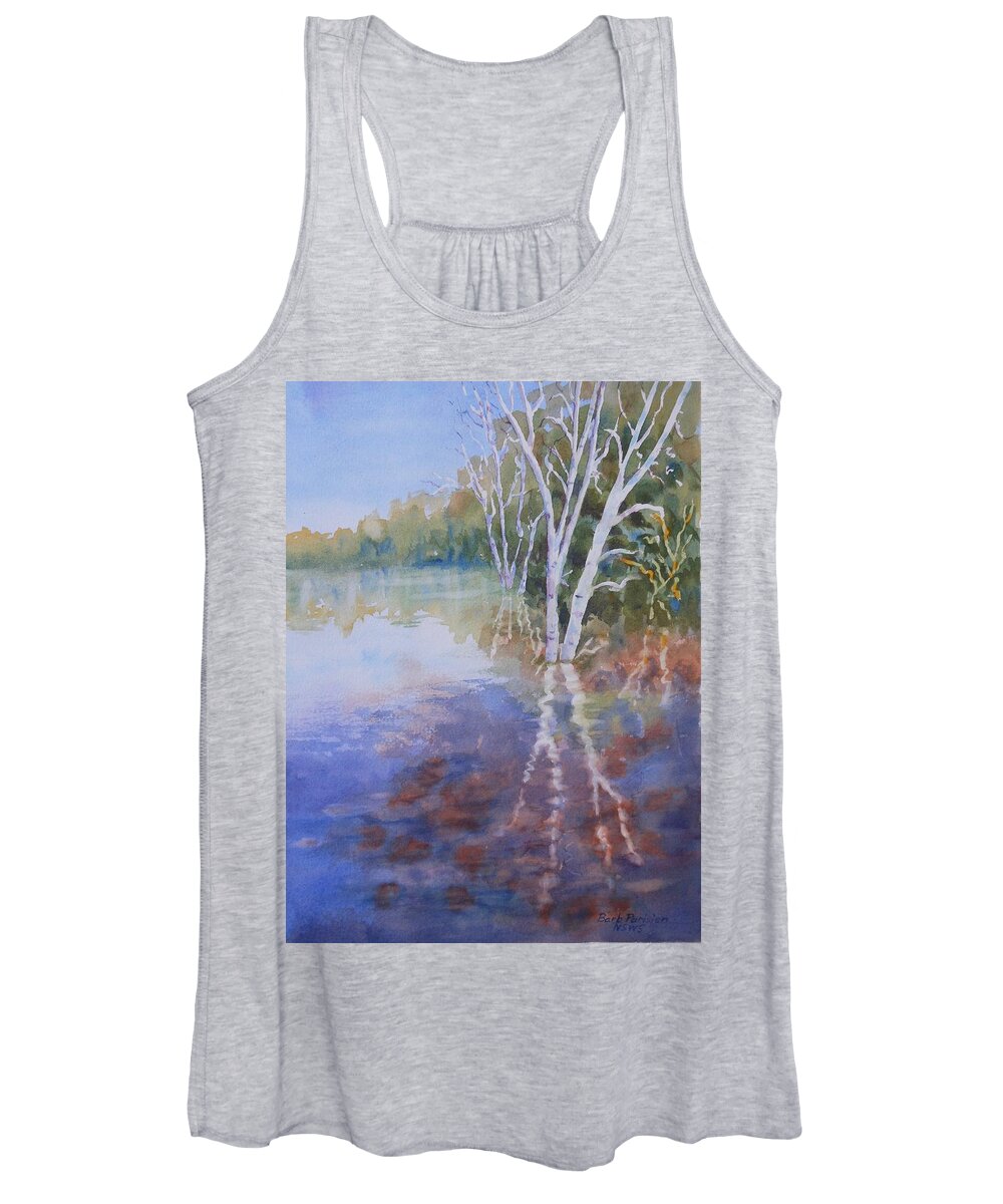 Birch Tree Women's Tank Top featuring the painting Birch in Water by Barbara Parisien