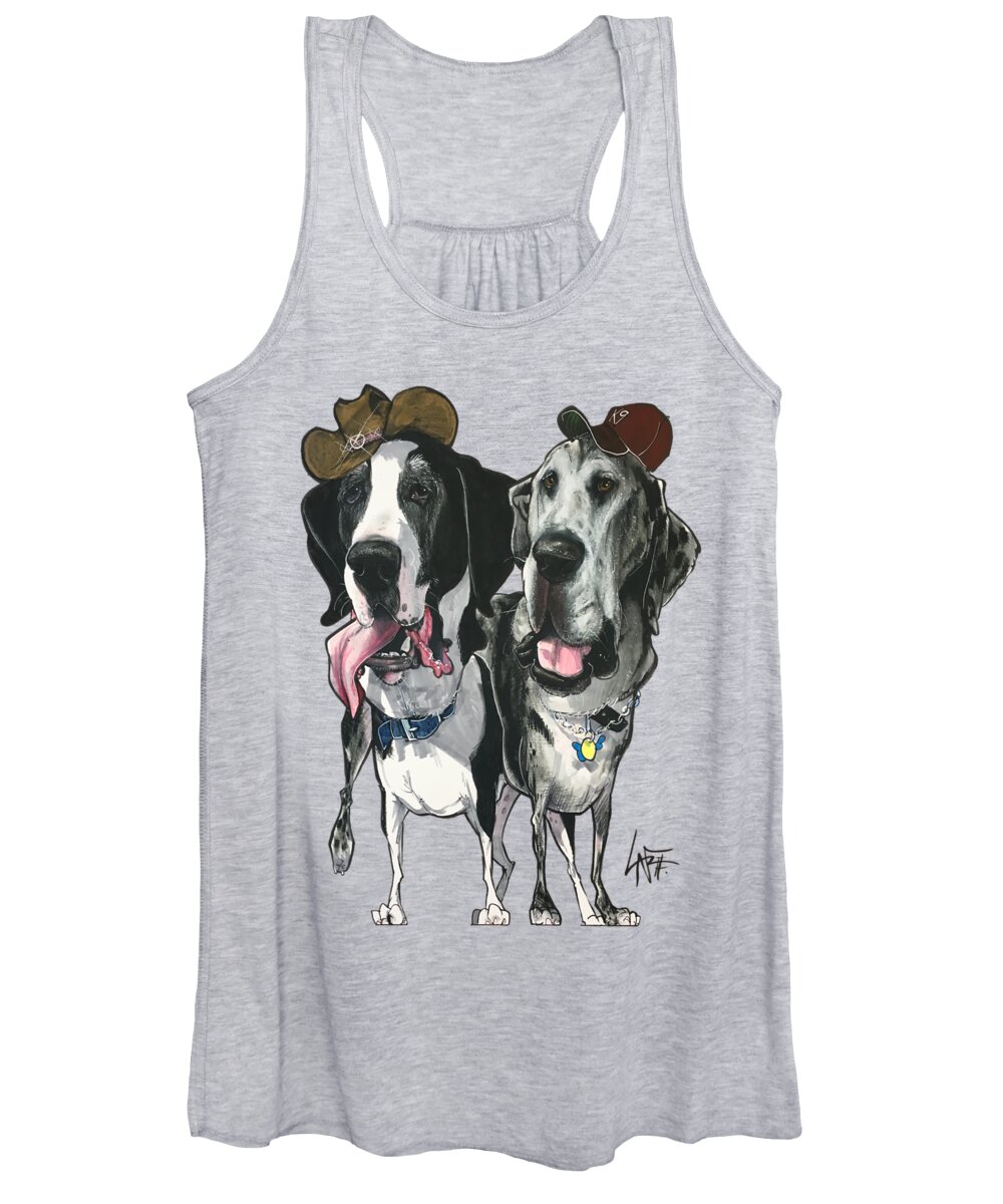 Biscar Women's Tank Top featuring the drawing Biscar 5150 by Canine Caricatures By John LaFree