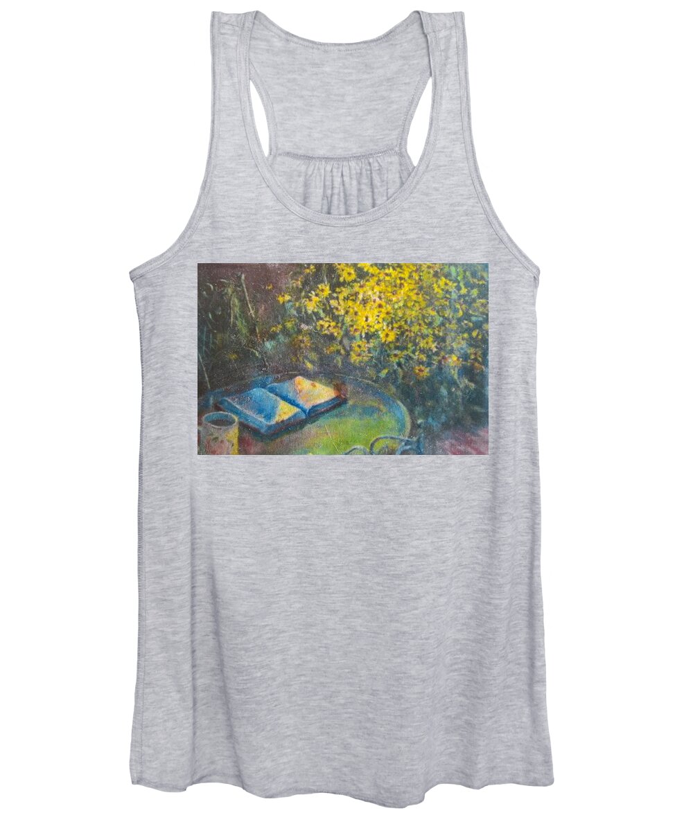Bible Women's Tank Top featuring the painting Black-Eyed Susans and Bible Study by ML McCormick