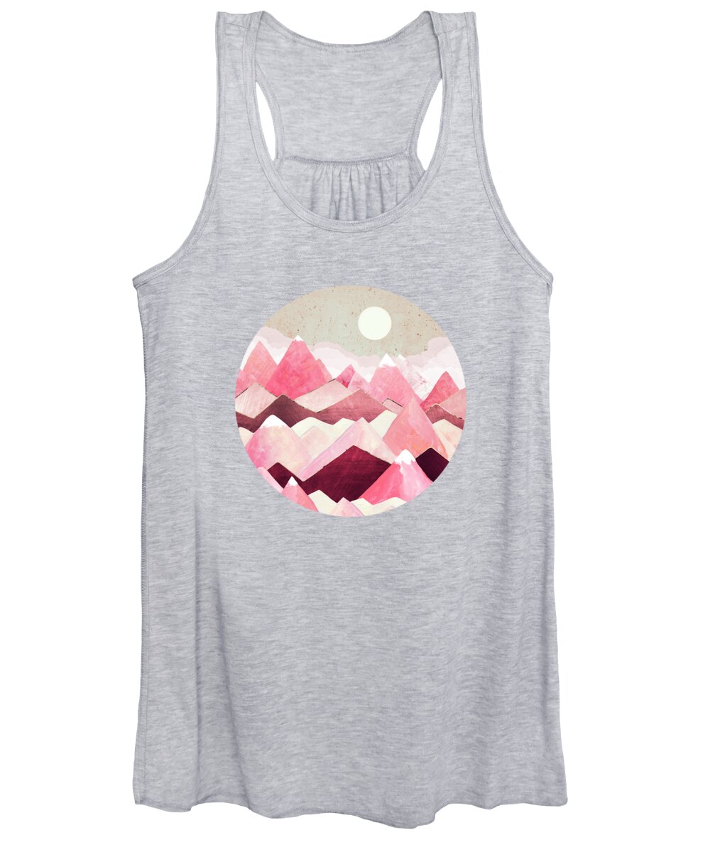 Acrylic Women's Tank Top featuring the digital art Blush Berry Peaks by Spacefrog Designs