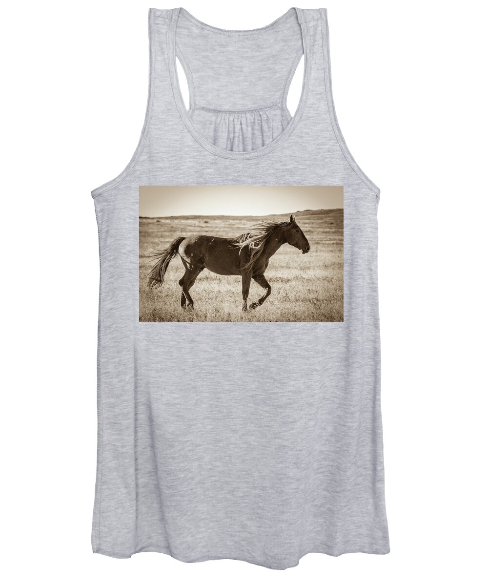  Wild Horses Women's Tank Top featuring the photograph Born to be wild by Mary Hone