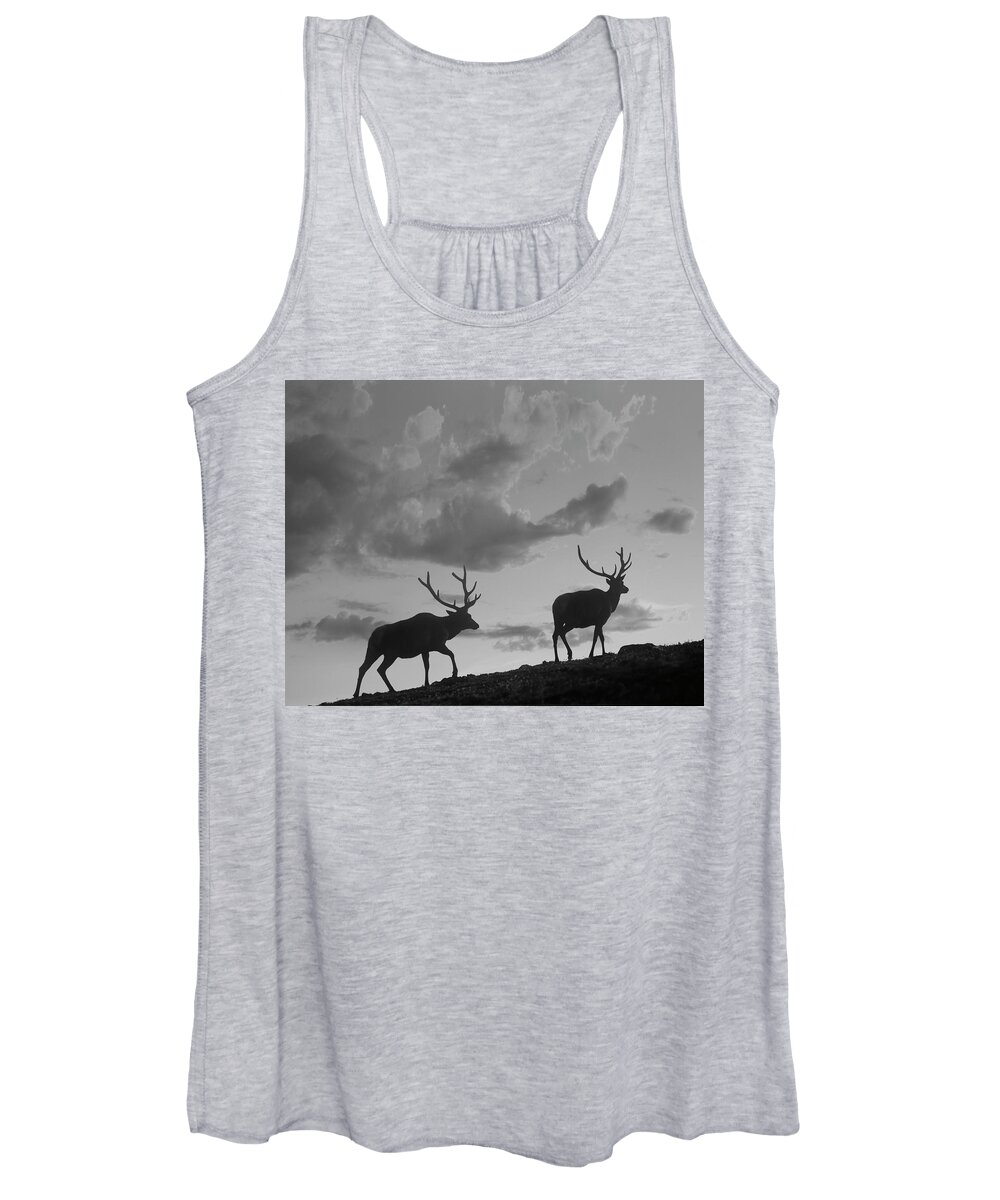 Disk1215 Women's Tank Top featuring the photograph Bull Elk Colorado by Tim Fitzharris